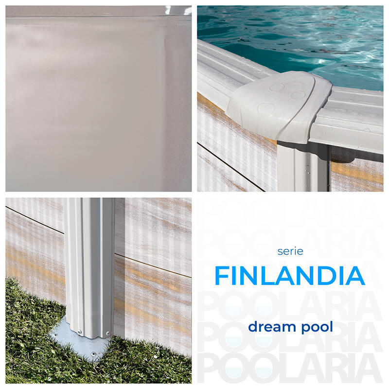 Detalles piscina desmontable Gre Finlandia ovalada