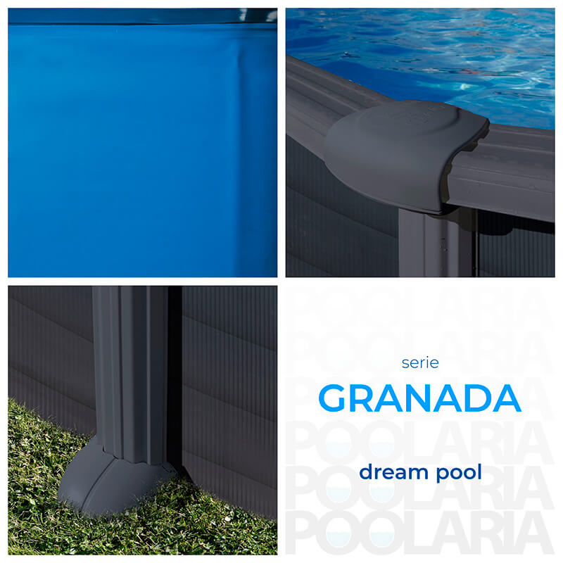 Detalles piscina desmontable Gre Granada ovalada