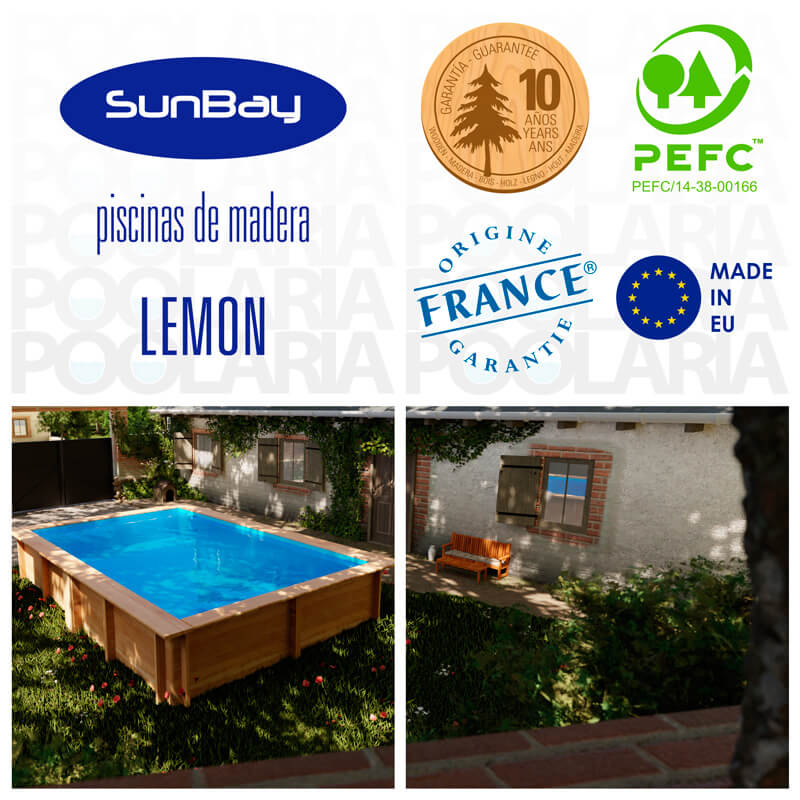 Detalles piscina de madera Gre Lemon