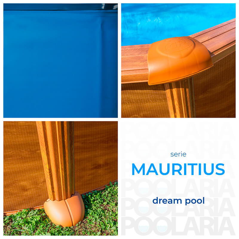 Detalles piscina desmontable Gre Mauritius ovalada