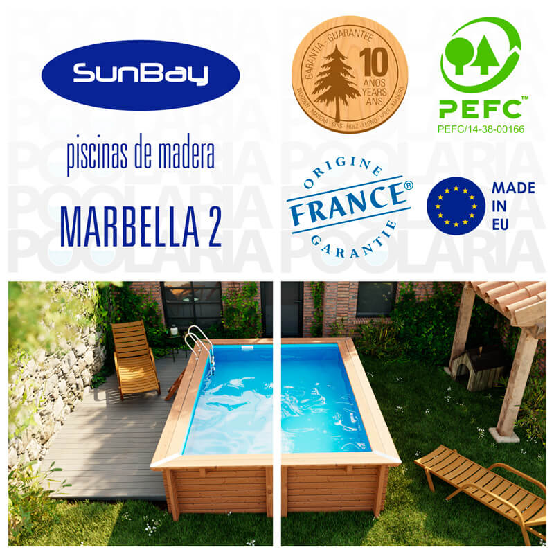 Detalles piscina de madera Gre Marbella