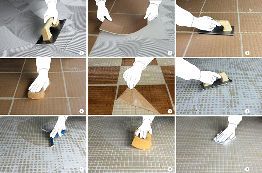 Instrucciones colocación gresite papel