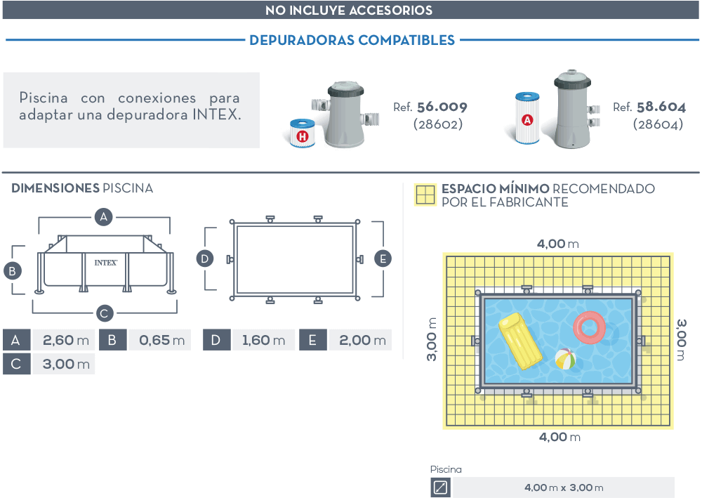 Dimensiones piscina Intex Small Frame 28271NP