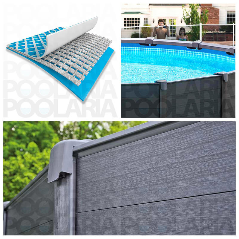 Detalles piscina Intex Graphite Panel