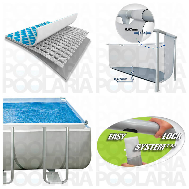 Detalles piscina Intex Ultra Frame rectangular