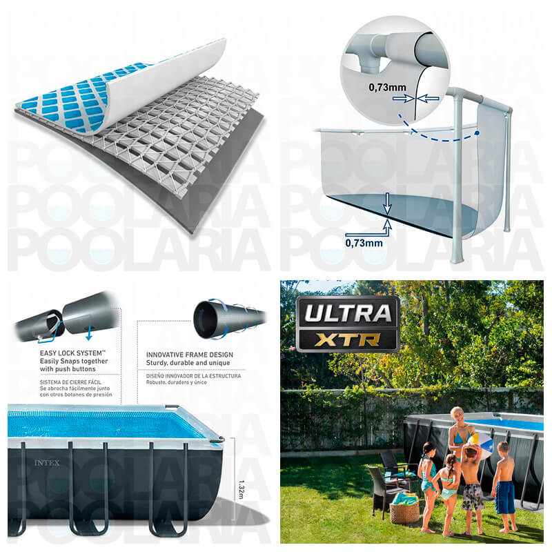 Detalles piscina Intex Ultra XTR Frame rectangular