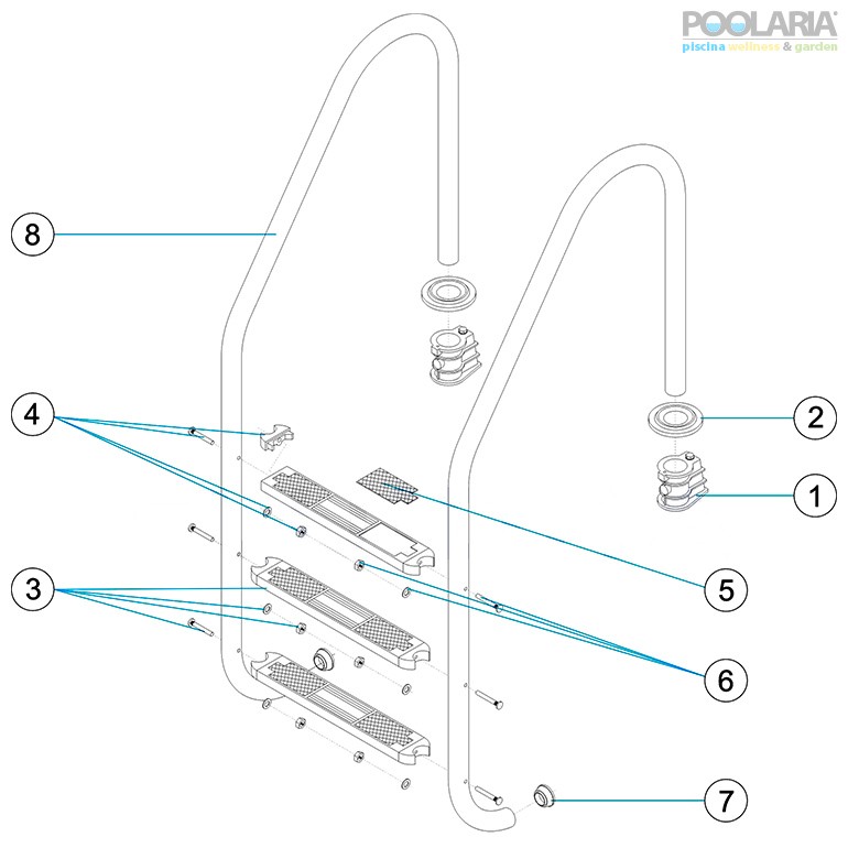 Recambios escalera Standard AstralPool Luxe AISI-316