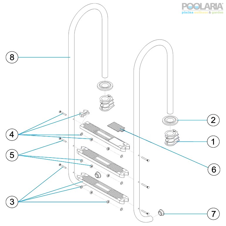 Recambios escalera Muro AstralPool Luxe AISI-316