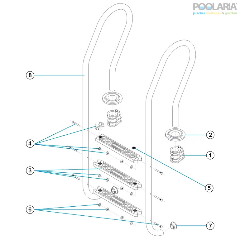 Recambios escalera Mixta AstralPool Standard AISI-304