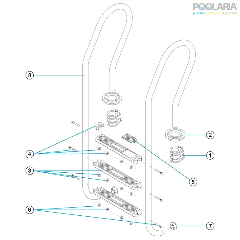 Recambios escalera Mixta AstralPool Luxe AISI-316