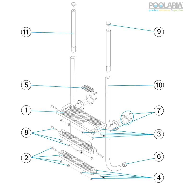 Recambios escalera Elegance pasamanos madera AstralPool