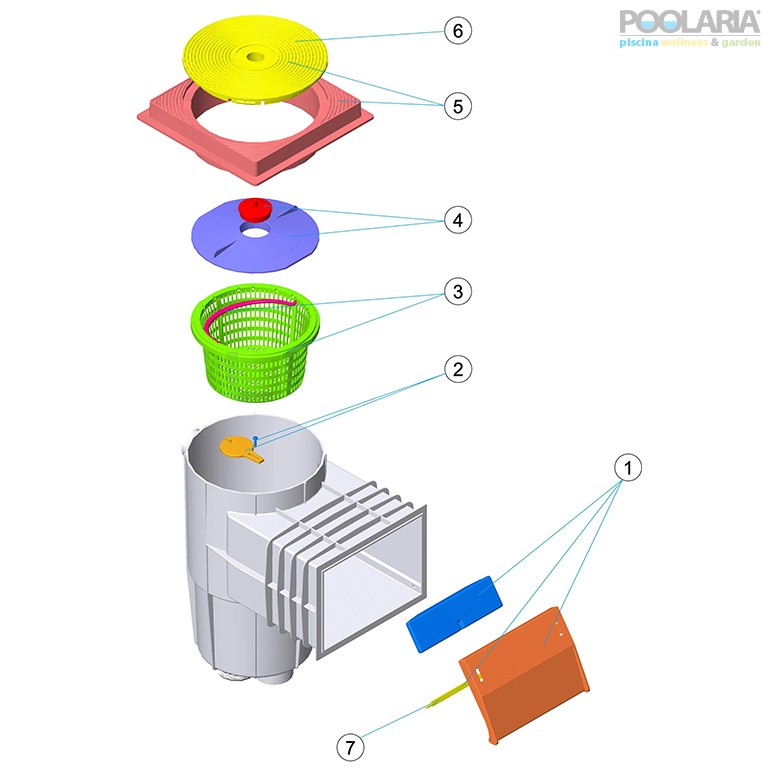 Recambios skimmer AstralPool tapa cuadrada