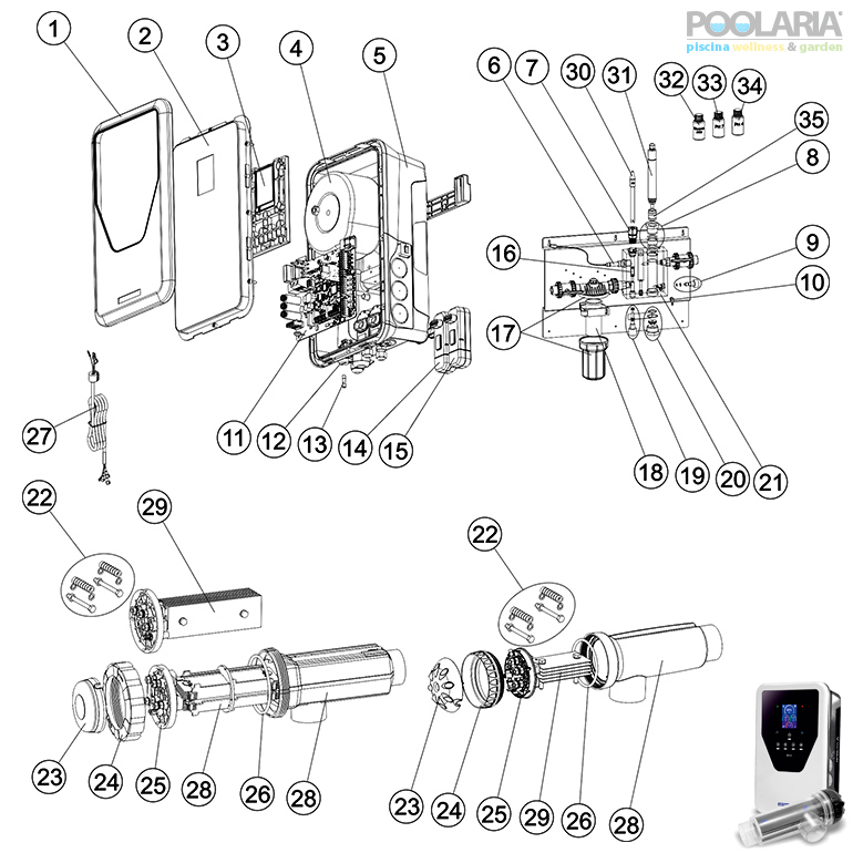 Recambios clorador salino AstralPool Elite Connect PPM