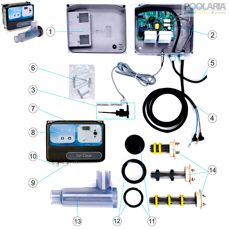 Recambios clorador salino AstralPool Sel Clear