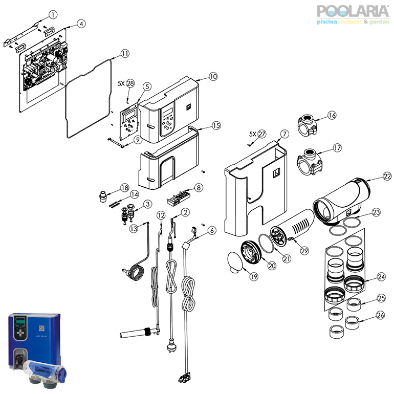 Recambios clorador salino Zodiac eXO iQ LS