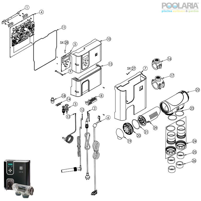 Recambios clorador salino Zodiac eXO iQ