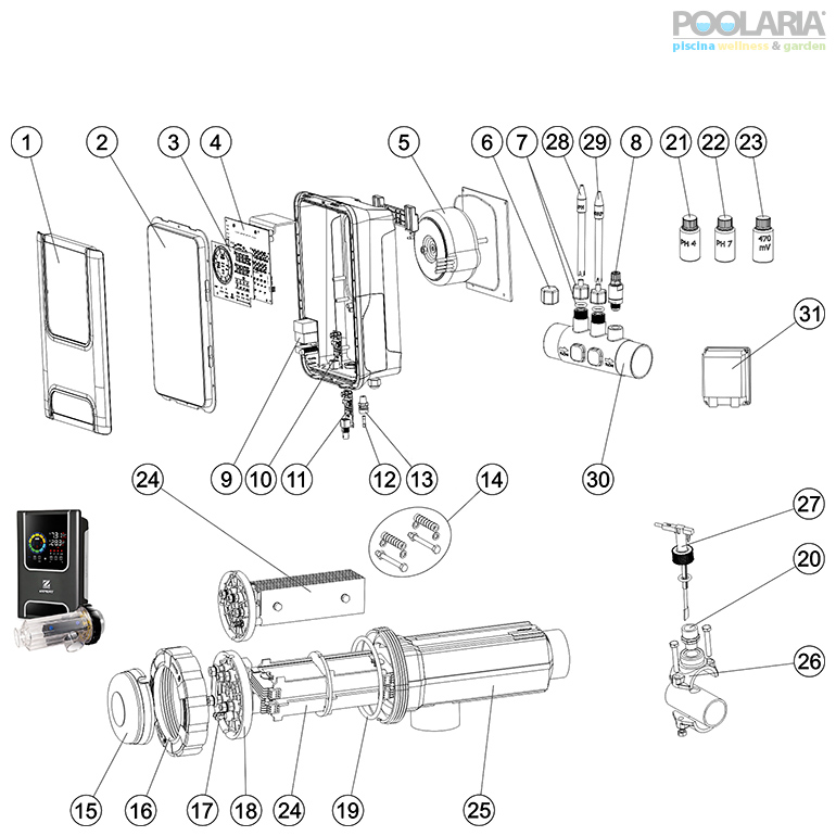 Recambios clorador salino Zodiac eXPERT