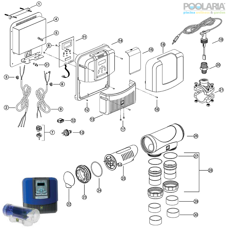 Recambios clorador salino Zodiac Hydroxinator